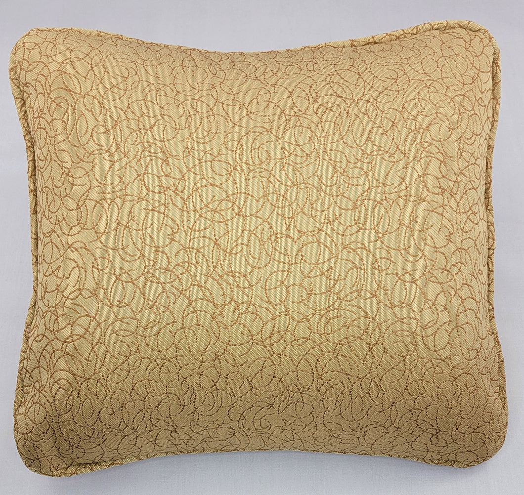 Gold with Caramel Swirl Geometric Pattern Pillow