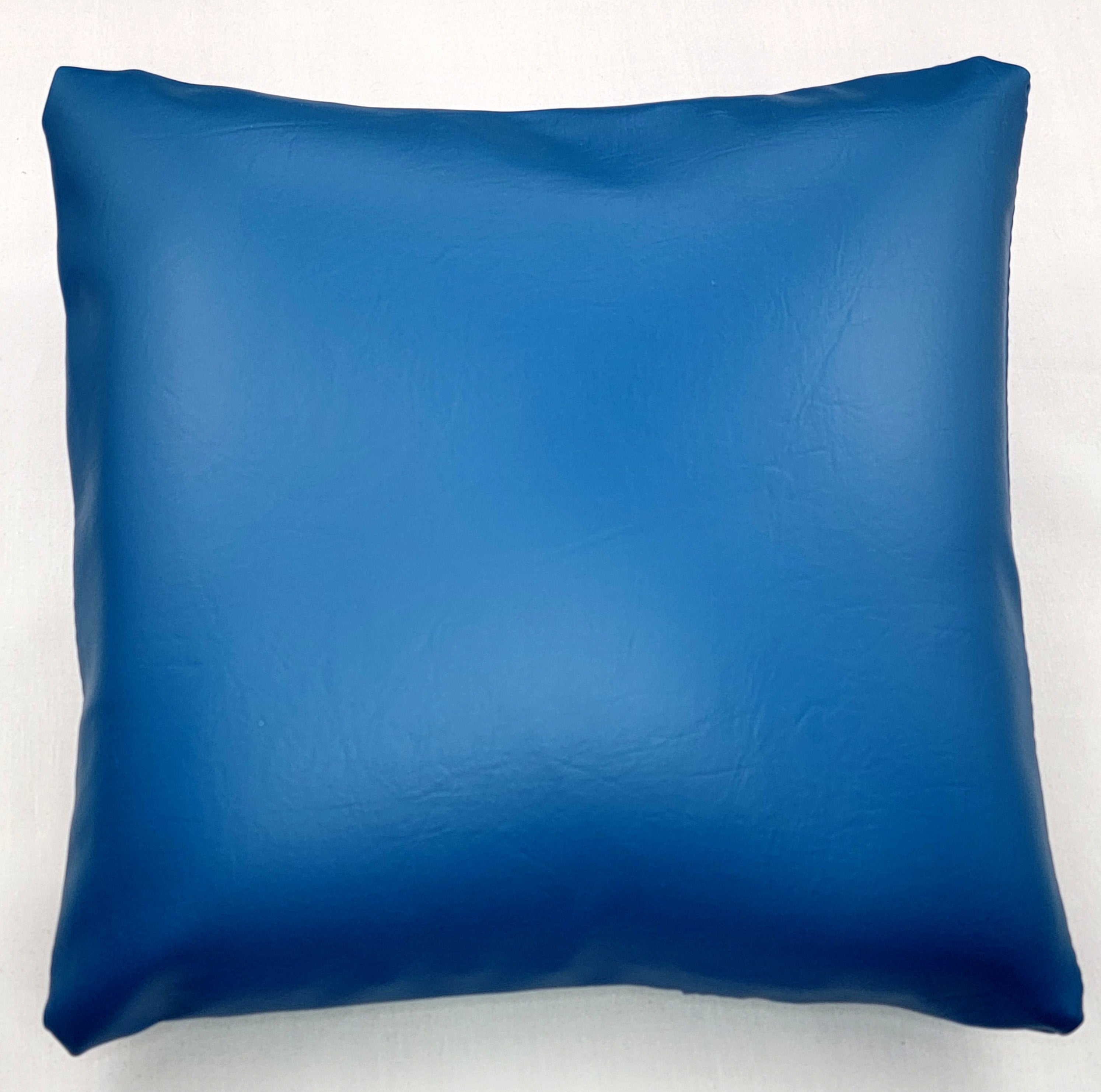 Bright Blue Vinyl Pillow