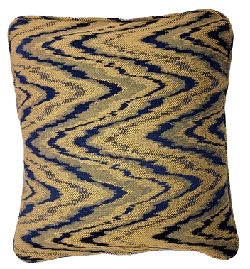 Gold & Navy Waves Pillow