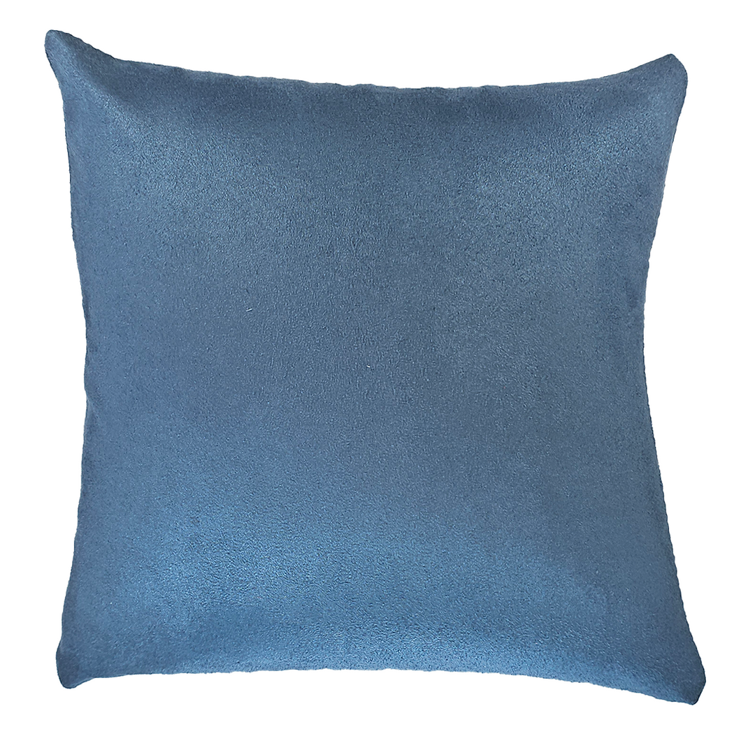 Grey Blue Micro Suede Pillow