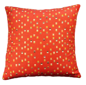 Orange With Squares Pillow