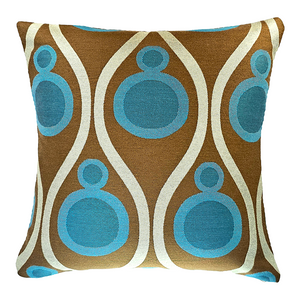 Retro Brown And Turquoise Pillow