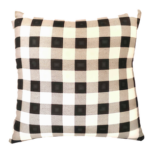 White Buffalo Plaid Pillow